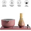 image:imageFellow Matcha Set Complete Matcha Tea Kit with Ceramic Bowl Bamboo Whisk amp Stand Stainless Steel Spoon Sifter amp Tea Tray Hazy Blue SetDesert Rose