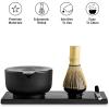 image:imageFellow Matcha Set Complete Matcha Tea Kit with Ceramic Bowl Bamboo Whisk amp Stand Stainless Steel Spoon Sifter amp Tea Tray Hazy Blue SetMatte Black