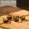 image:imageFellow Pirch Espresso Shot Glass 35 oz Set of 2 Amber Artisanal Espresso Cups Handcrafted Soda Lime Glass  Heat Retaining Dishwasher amp Microwave Safe for Latte Art amp CoffeeGarnet
