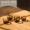 image:imageFellow Pirch Espresso Shot Glass 35 oz Set of 2 Amber Artisanal Espresso Cups Handcrafted Soda Lime Glass  Heat Retaining Dishwasher amp Microwave Safe for Latte Art amp CoffeeGarnet