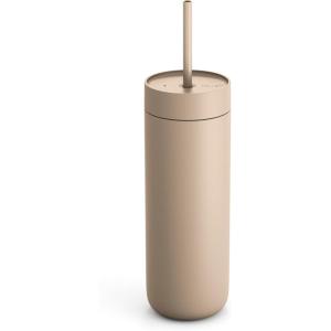 image:imageFellow 20 oz Carter Cold Tumbler  SpillResistant Straw Lid Stainless Steel VacuumInsulated Cup with Ceramic Interior and Reusable Straw for Cold Drinks Fits Cup HoldersDishwasher SafeMatte GreySand Dune