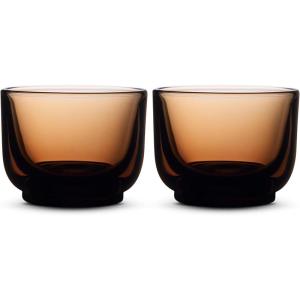 image:imageFellow Pirch Cortado Glasses 45 oz Artisanal Cups Set of 2 Dishwasher Safe Coffee Glasses for Espresso Drinks amp Latte Art  SmokeAmber