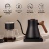 image:imageFellow Stagg EKG Pro Electric Gooseneck Kettle  PourOver Coffee and Tea Pot Stainless Steel Quick Heating Desert Rose with Maple Wood Handle 09 LiterMatte Black with Walnut Handle  Lid Pull