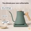 image:imageFellow Stagg EKG Pro Electric Gooseneck Kettle  PourOver Coffee and Tea Pot Stainless Steel Quick Heating Desert Rose with Maple Wood Handle 09 LiterSmoke Green with Maple Wood Handle