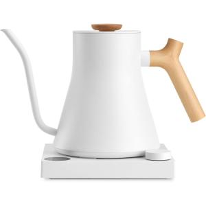 image:imageFellow Stagg EKG Pro Electric Gooseneck Kettle  PourOver Coffee and Tea Pot Stainless Steel Quick Heating Desert Rose with Maple Wood Handle 09 LiterMatte White with Maple Wood Handle