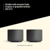 image:imageFellow Monty Milk Art Espresso Cups  Small Double Wall Ceramic Demitasse Matte Black with Graphite Base 3 oz Cup Set of 2