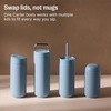 image:imageFellow Carter Slide Ceramic Lined Travel Coffee Mug 12 oz OneHanded Lid  No Metallic Taste Stainless Steel Coffee Tumbler LeakProof Hot 6Hr Cold 6Hr BPAFree Dishwasher Safe SiennaHazy Blue